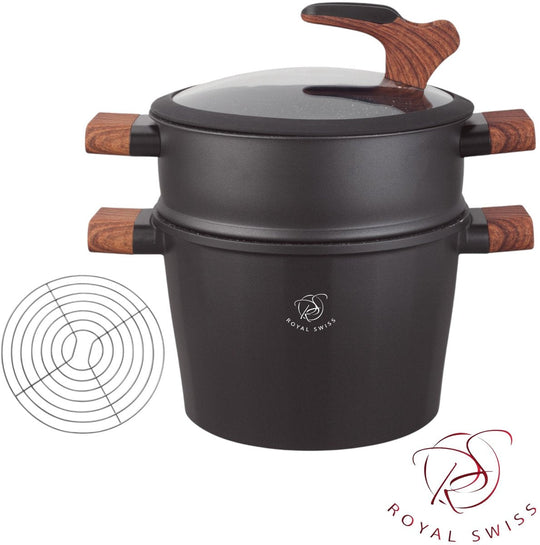 6.5L Couscous Pot Black