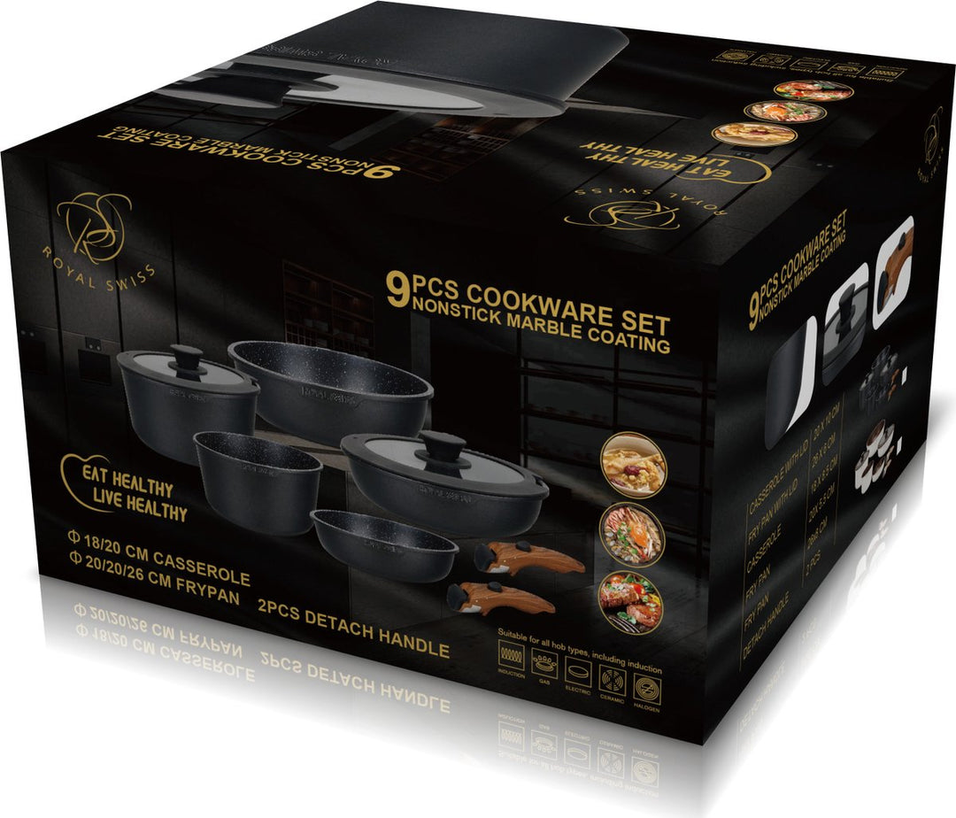 9PCS Detachable Cookware Set