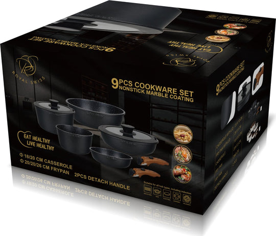 9PCS Detachable Cookware Set