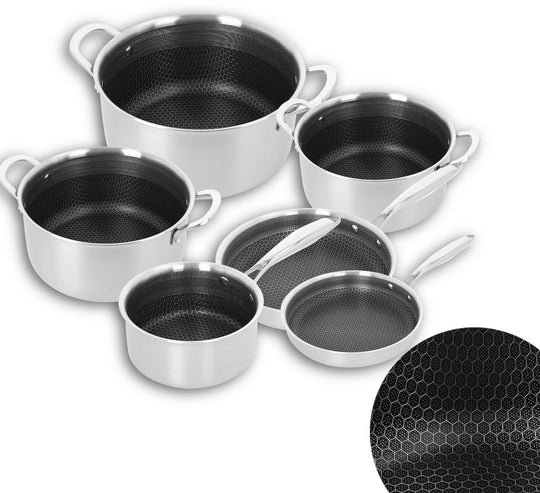 10PCS 3-Ply Stainless Steel Cookware Set
