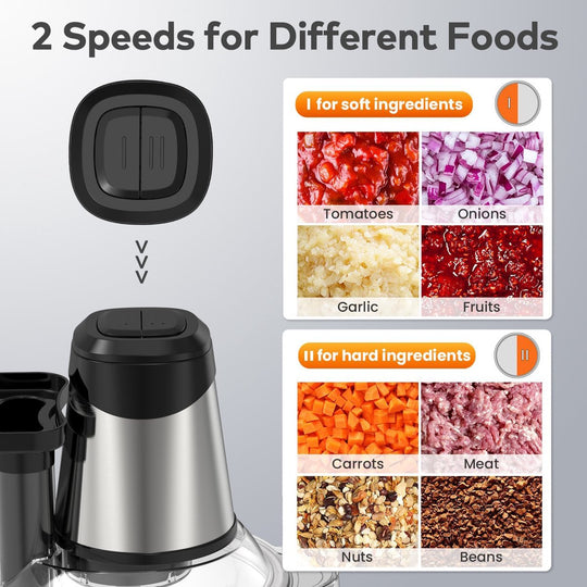 3L 4-in-1 Chopper Inox / Glass