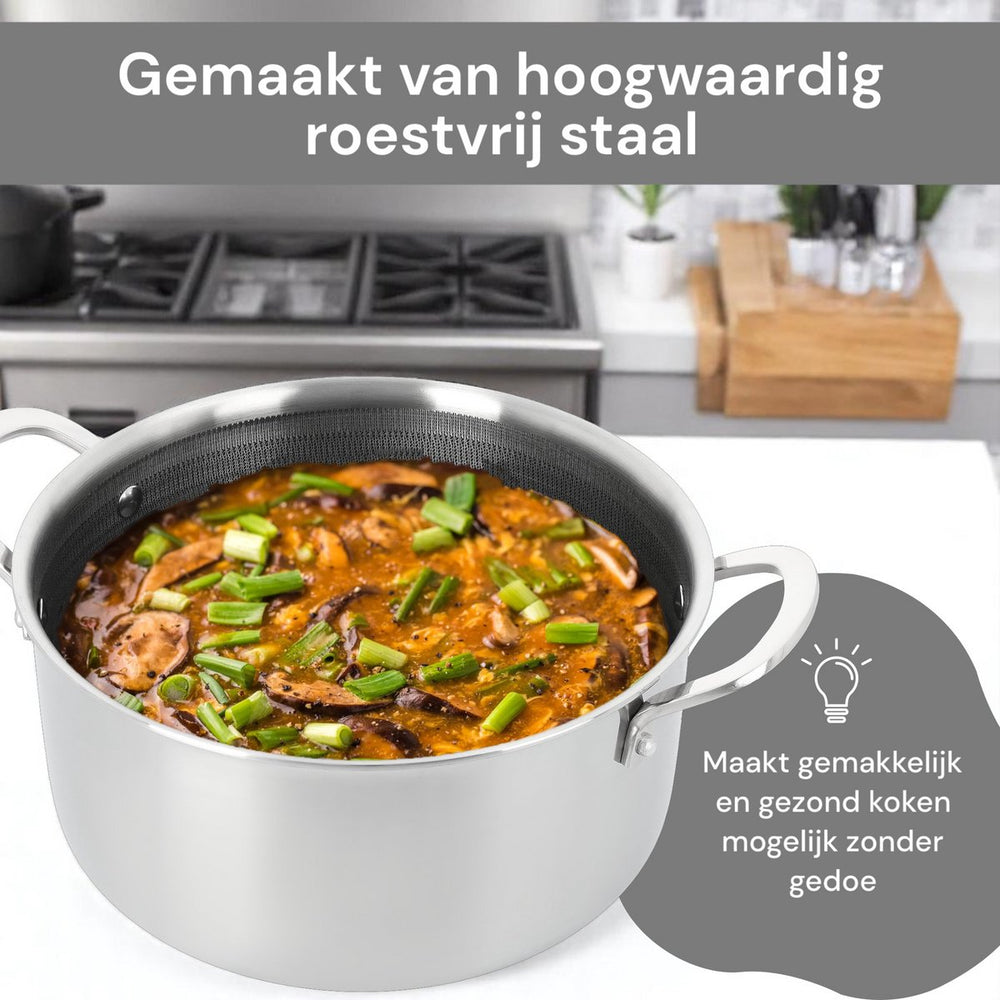 10PCS 3-Ply Stainless Steel Cookware Set