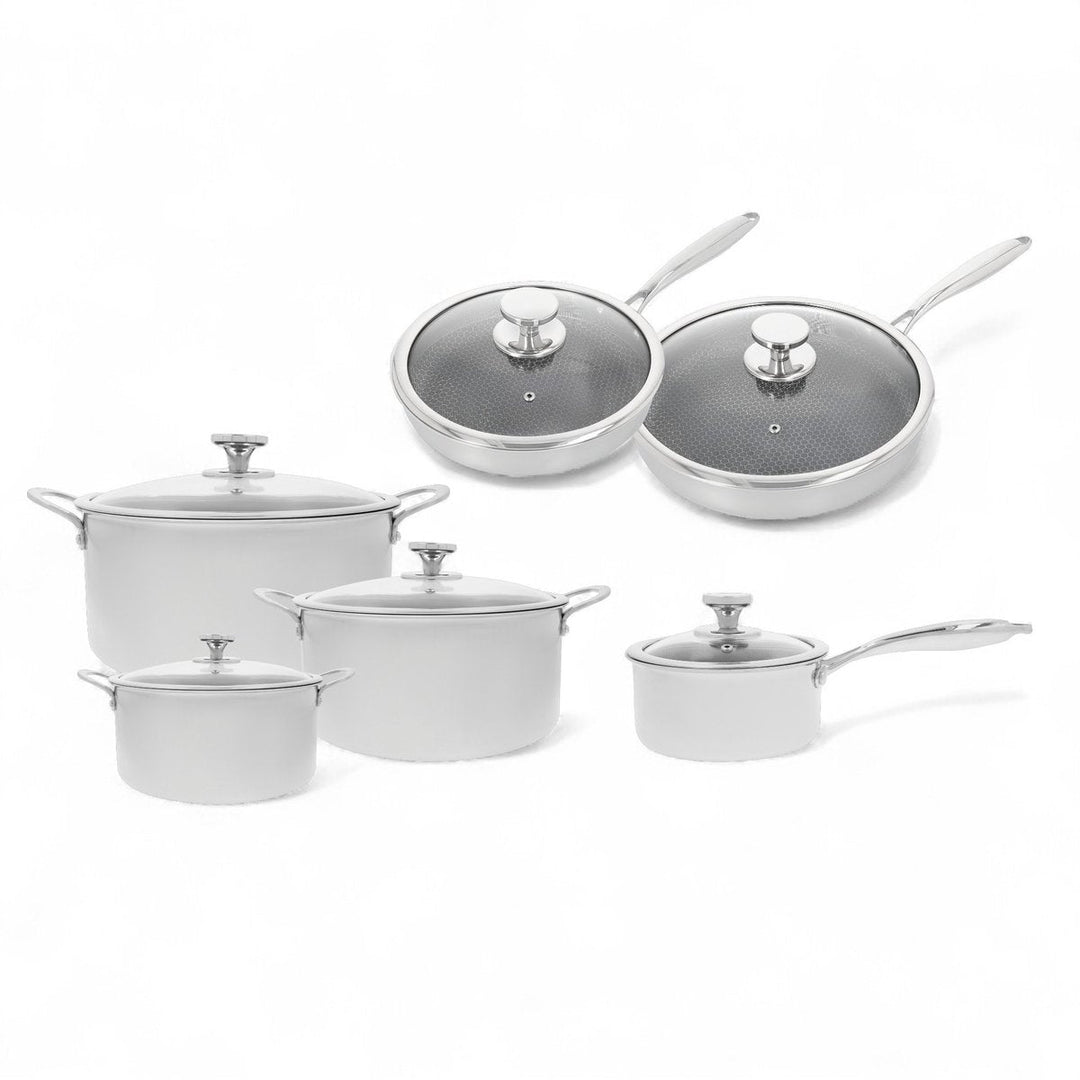 10PCS 3-Ply Stainless Steel Cookware Set