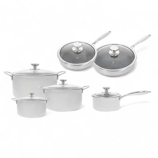 10PCS 3-Ply Stainless Steel Cookware Set