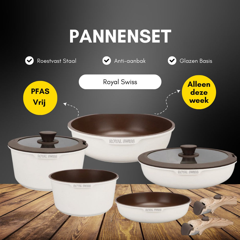 9PCS Detachable Cookware Set Beige