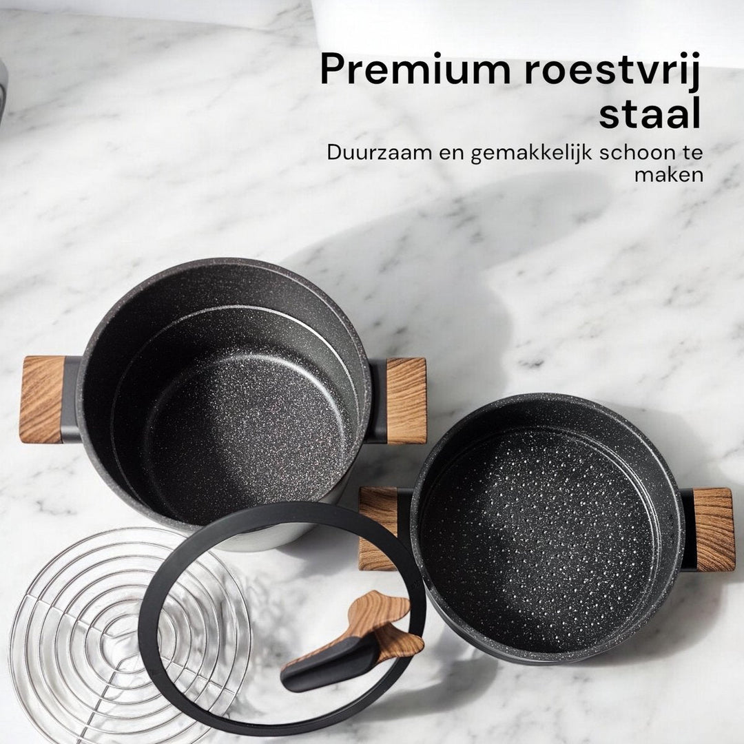 6.5L Couscous Pot Black