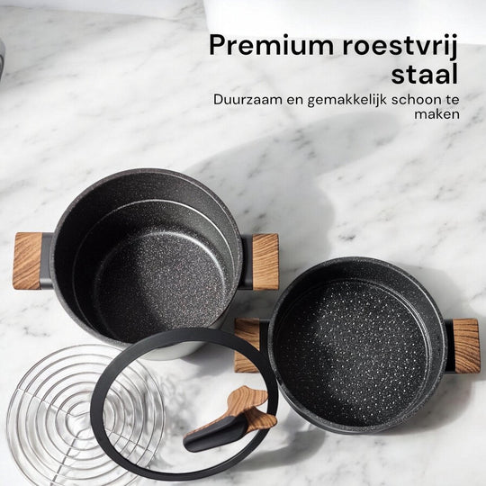 6.5L Couscous Pot Black