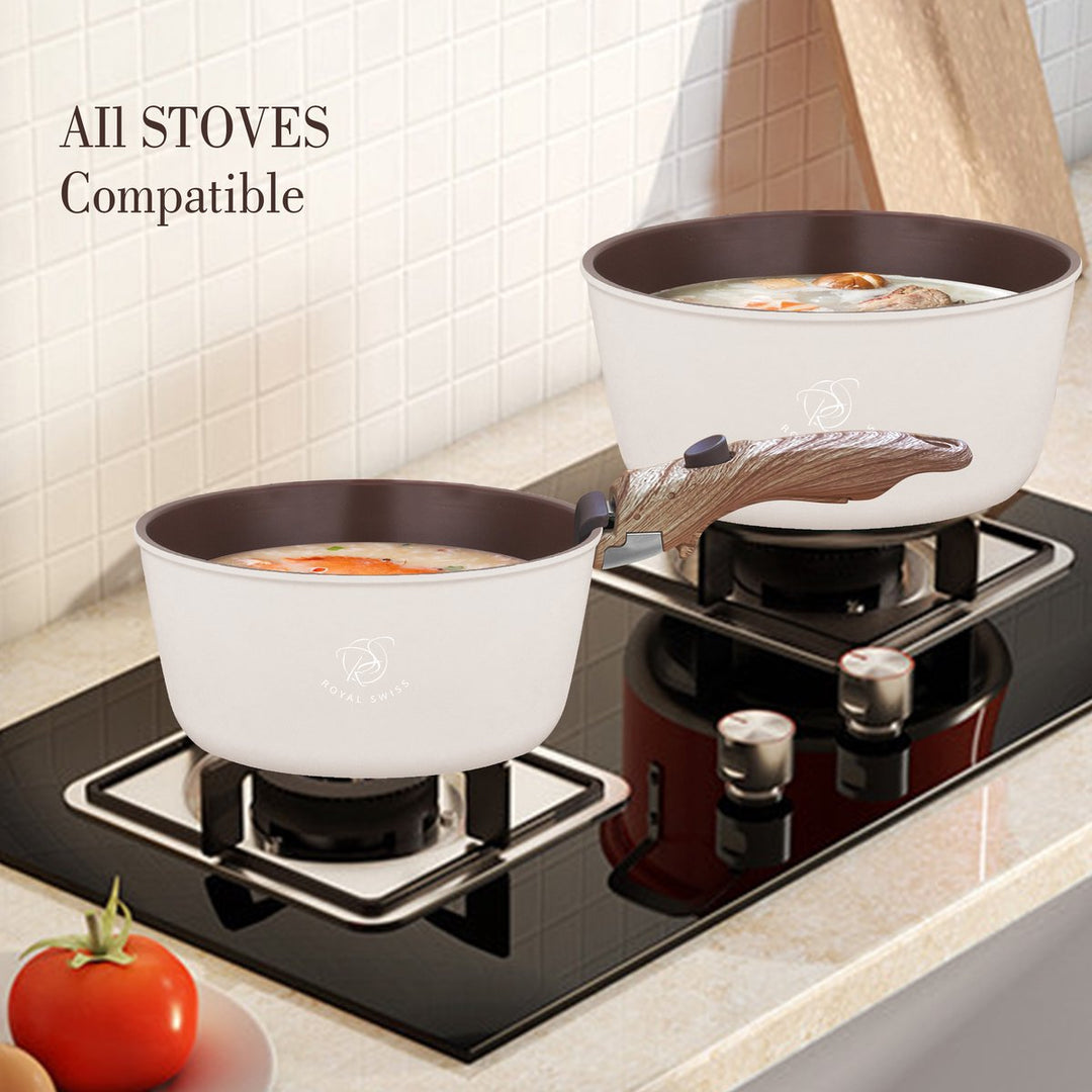4PCS Detachable Saucepan Set with Glass Cover