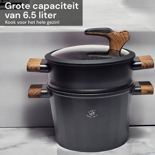 6.5L Couscous Pot Black