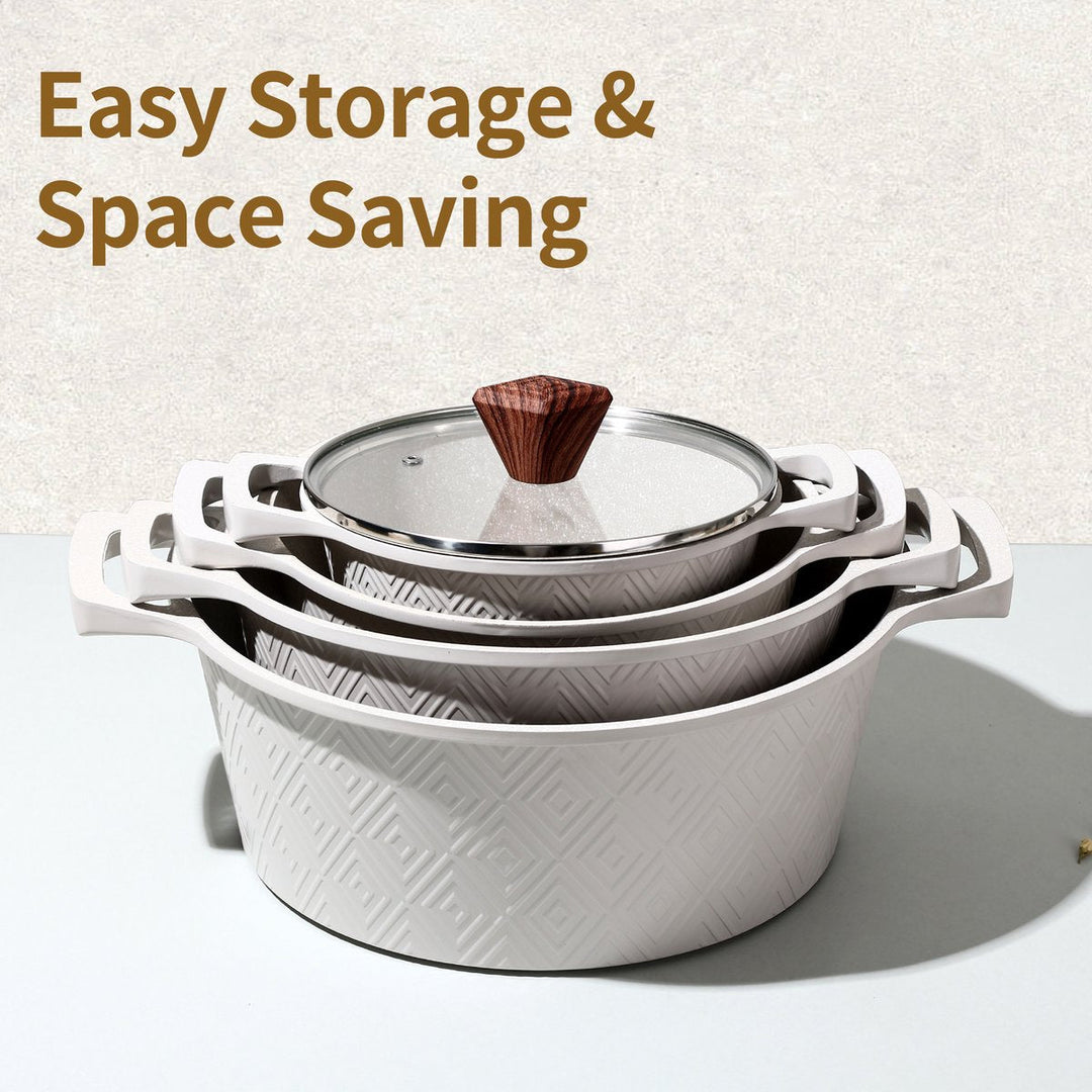10PCS Rhombus Shape Cookware Set