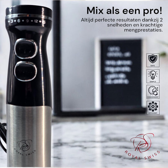 Hand Blender with Cup 1000W Inox