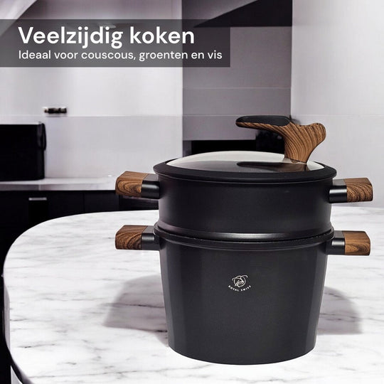 6.5L Couscous Pot Black