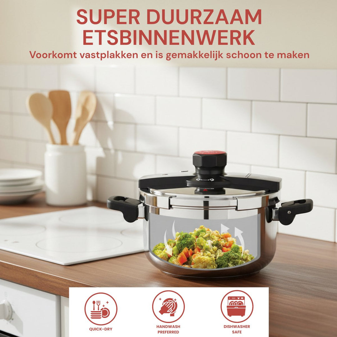 6L 3-Ply Stainless Steel Pressure Cooker