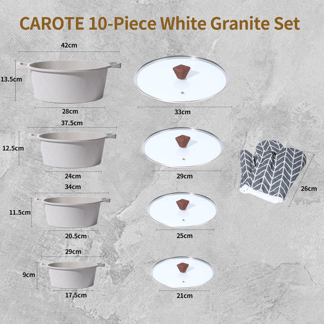 10PCS Rhombus Shape Cookware Set