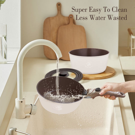 4PCS Detachable Saucepan Set with Glass Cover