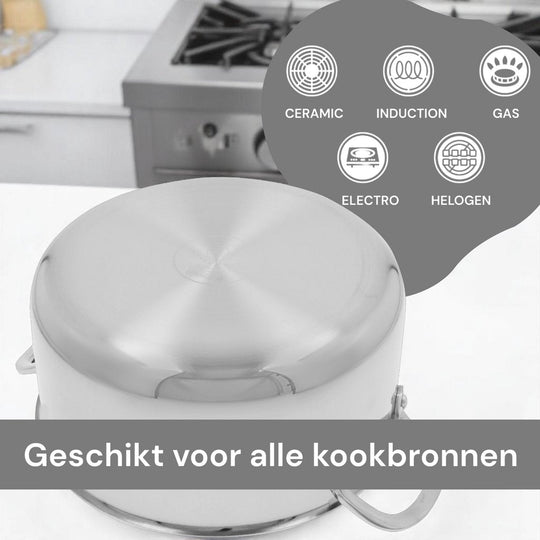 10PCS 3-Ply Stainless Steel Cookware Set