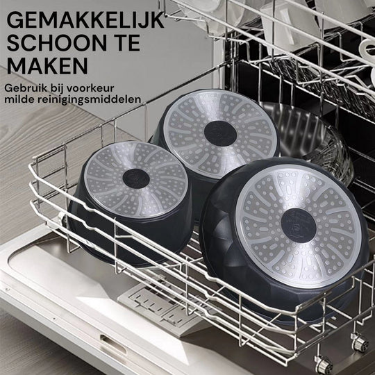 9PCS Detachable Cookware Set Black Diamond