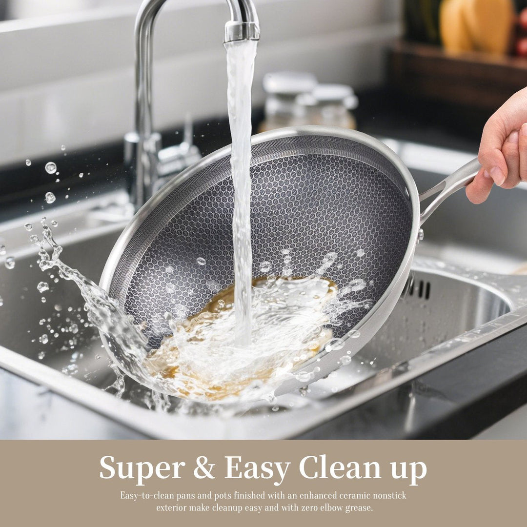 10PCS 3-Ply Stainless Steel Cookware Set