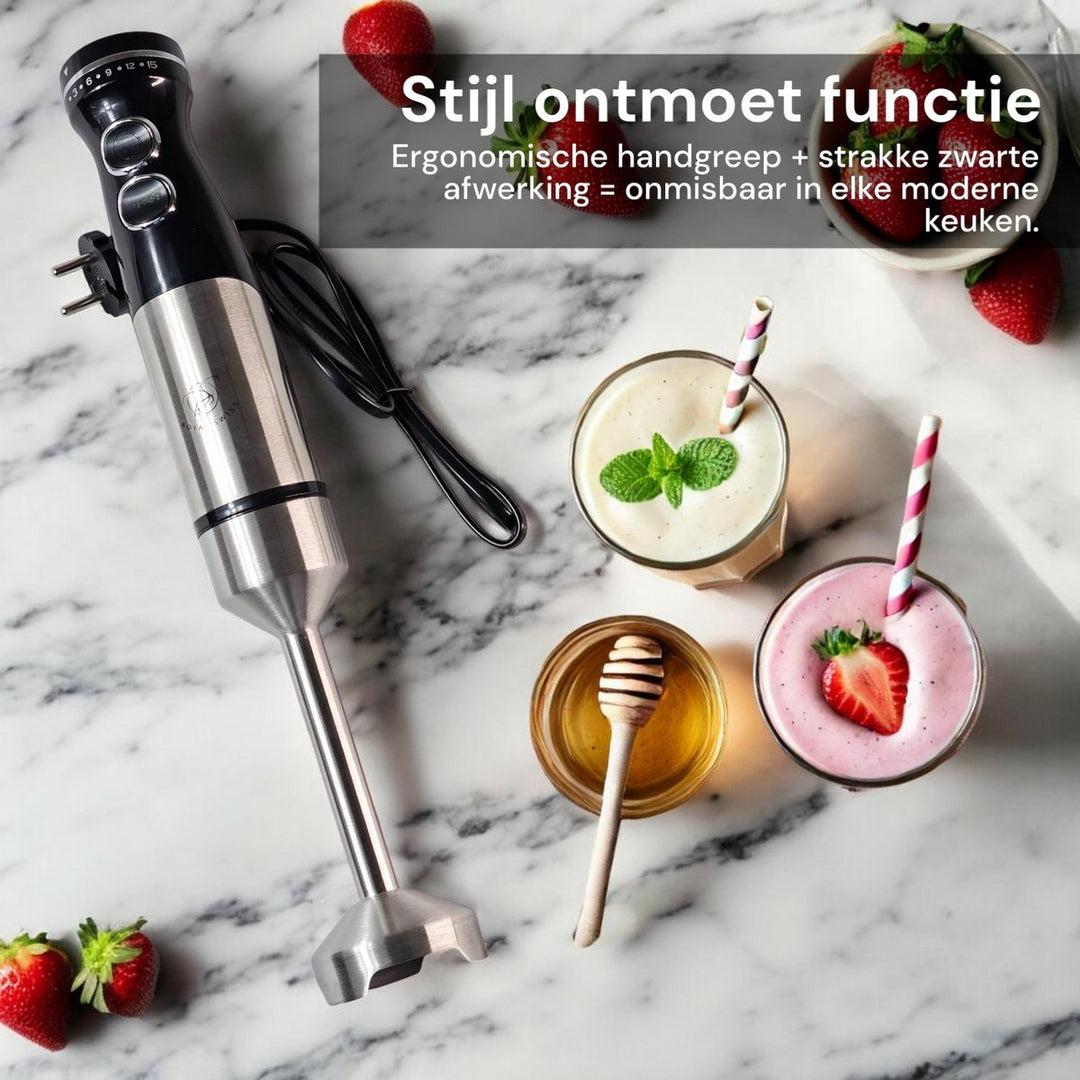 Hand Blender with Cup 1000W Inox