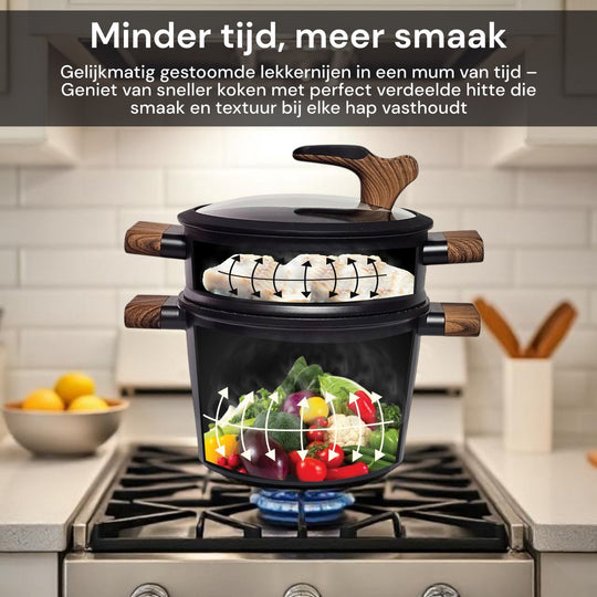 6.5L Couscous Pot Black