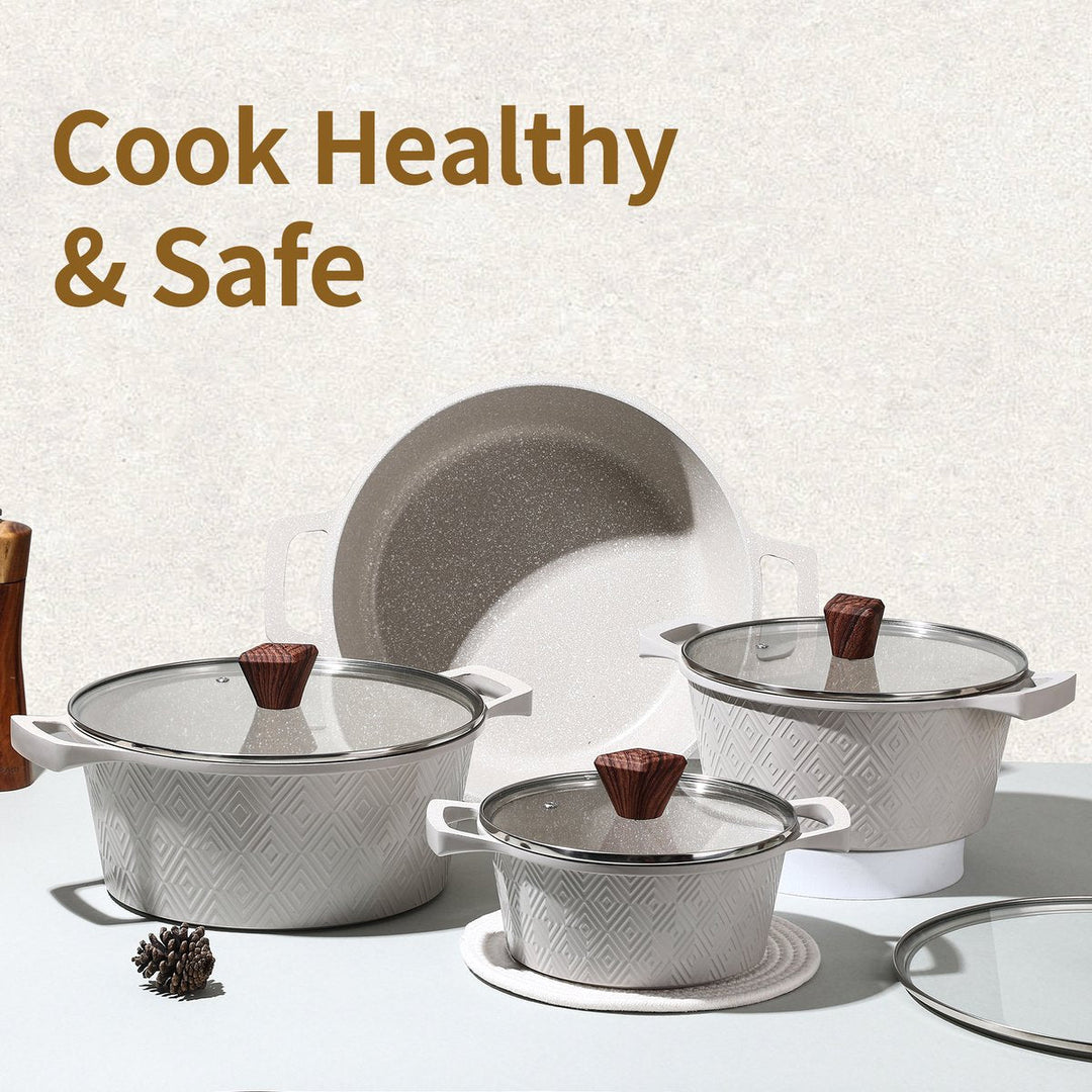 10PCS Rhombus Shape Cookware Set
