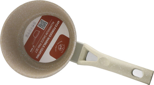 4PCS Sauce Pan Set Fixed Handle Beige