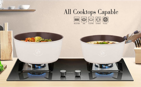 4PCS Detachable Saucepan Set with Glass Cover