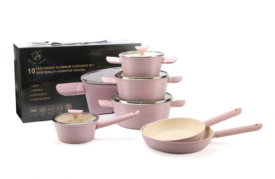 10PCS Die-Casting Cookware Set Line Serie Pink