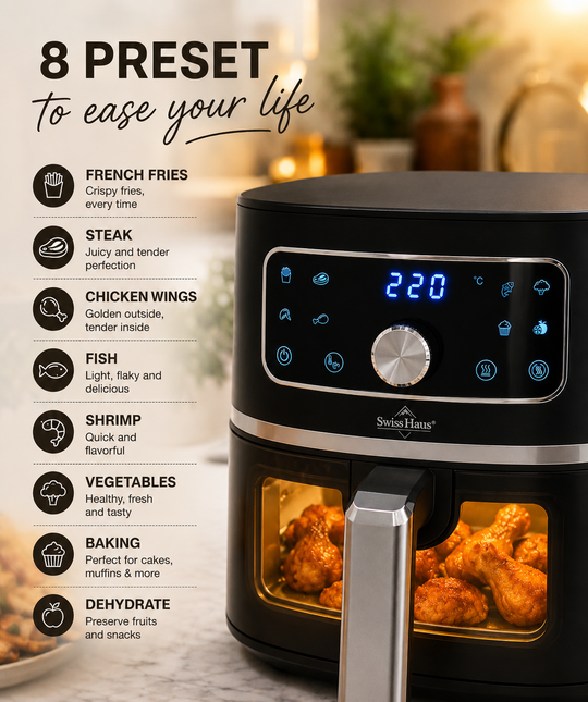 Swiss Haus AF2305 Digital Air Fryer – 4.7 L, 1500 W, Black