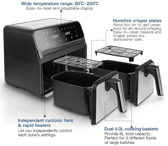 8L Double Air Fryer