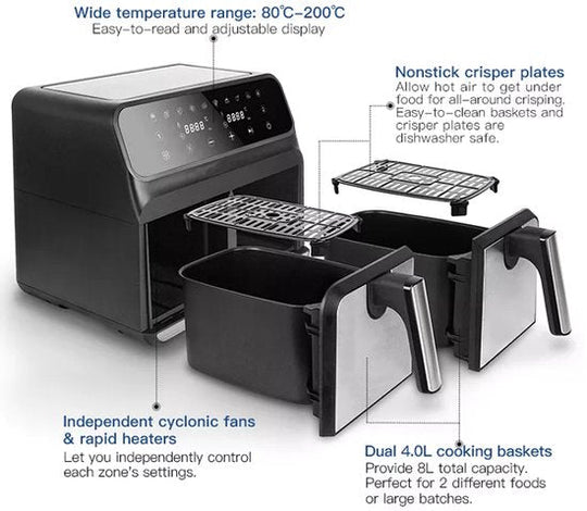8L Double Air Fryer