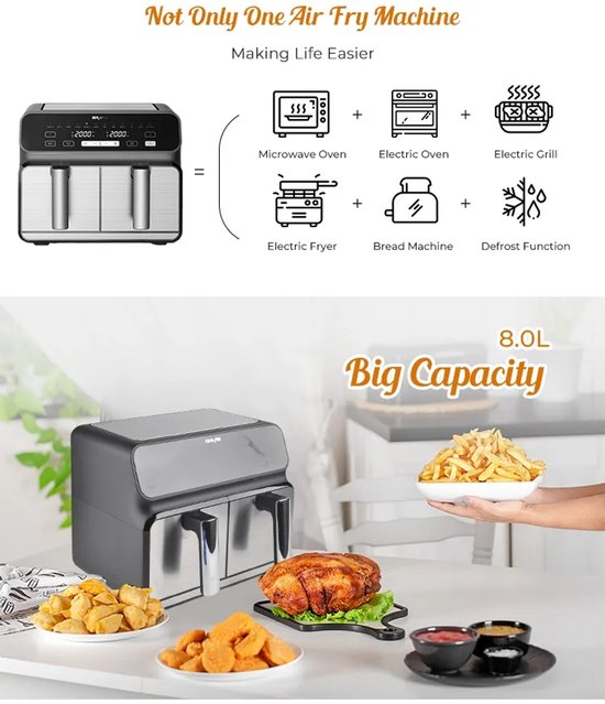 8L Double Air Fryer