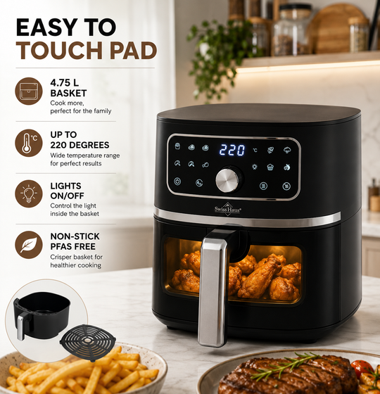 Swiss Haus AF2305 Digital Air Fryer – 4.7 L, 1500 W, Black
