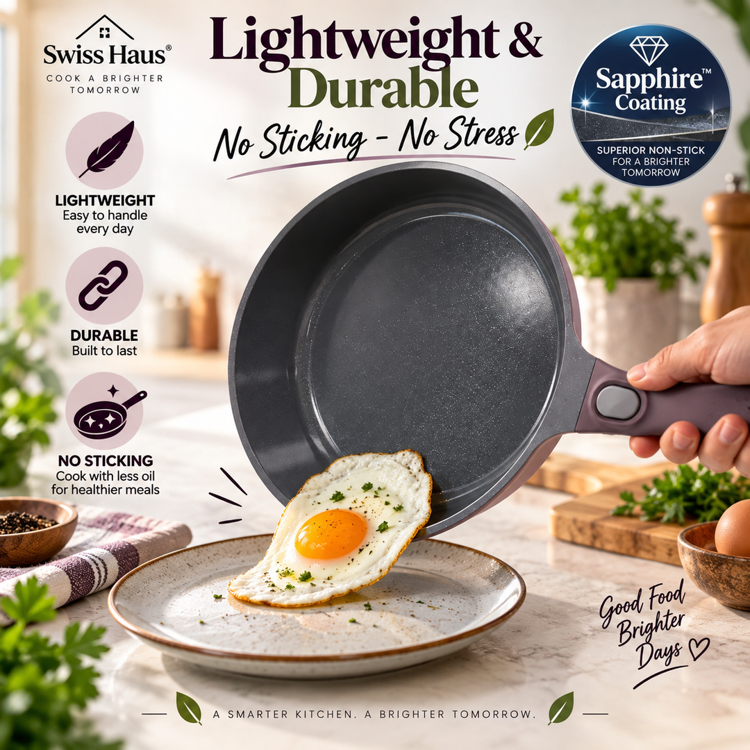 Swiss Haus LG3019T Lake Geneva 19-Piece Ceramic Non-Stick Induction Cookware Set – Purple