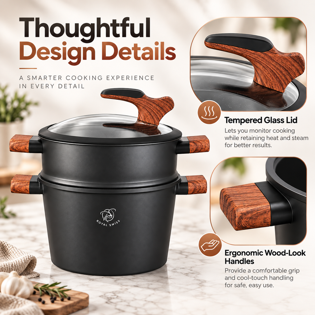 Royal Swiss 6.5L Couscous Pot Black feature image 7 