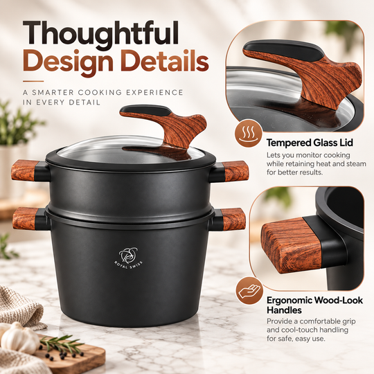 Royal Swiss 6.5L Couscous Pot Black feature image 7 