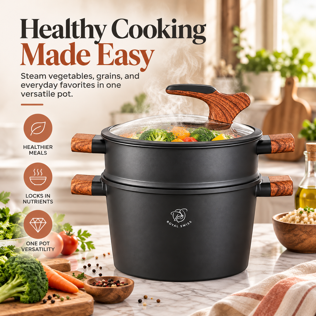 Royal Swiss 6.5L Couscous Pot Black feature image 5 