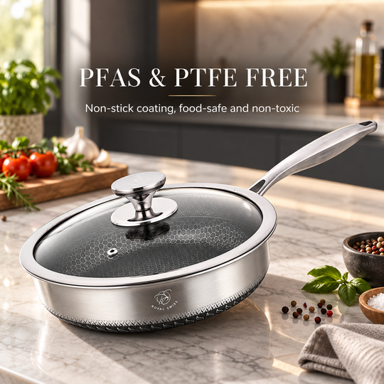 28CM Stainless Steel Fry Pan with Glass Lid