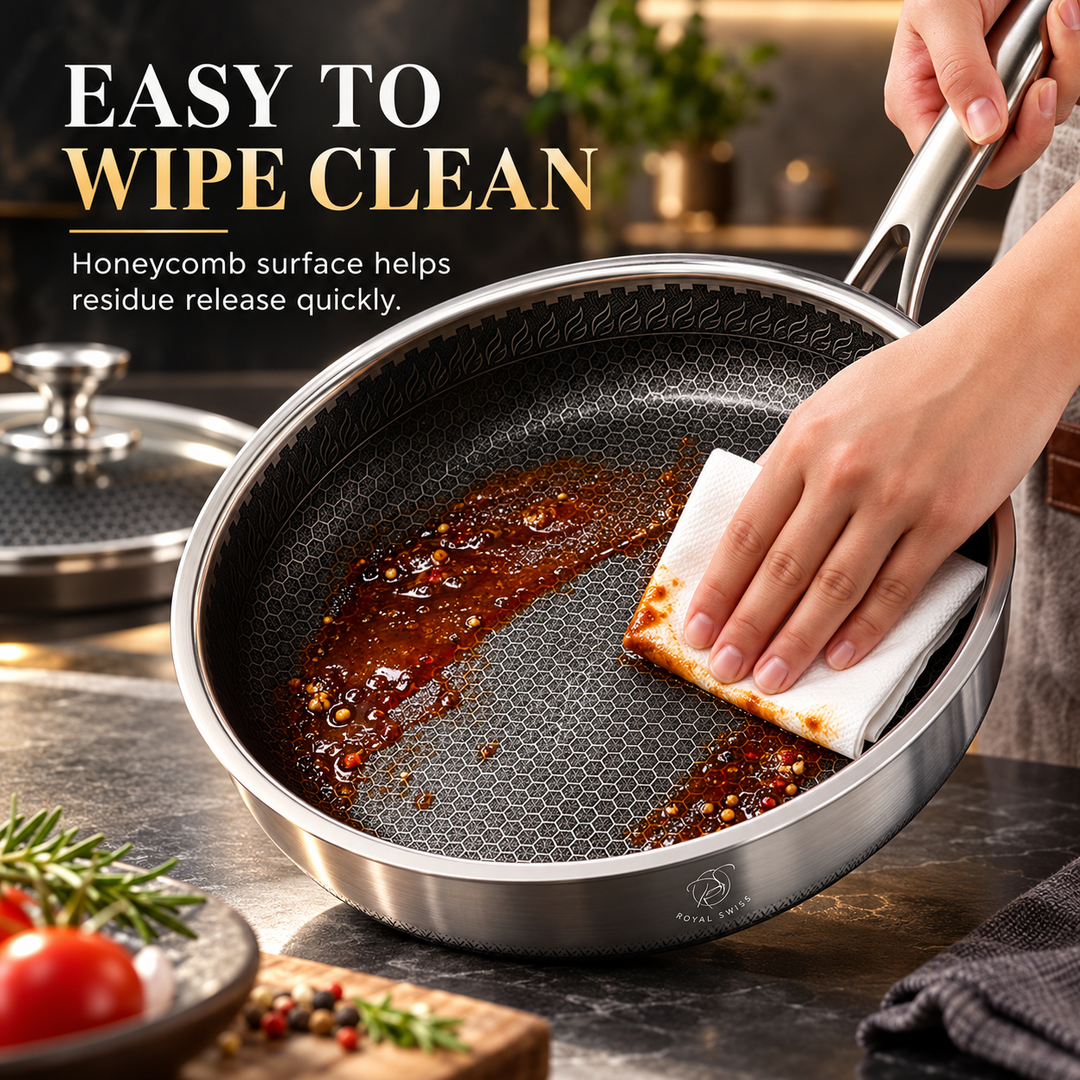28CM Stainless Steel Fry Pan with Glass Lid