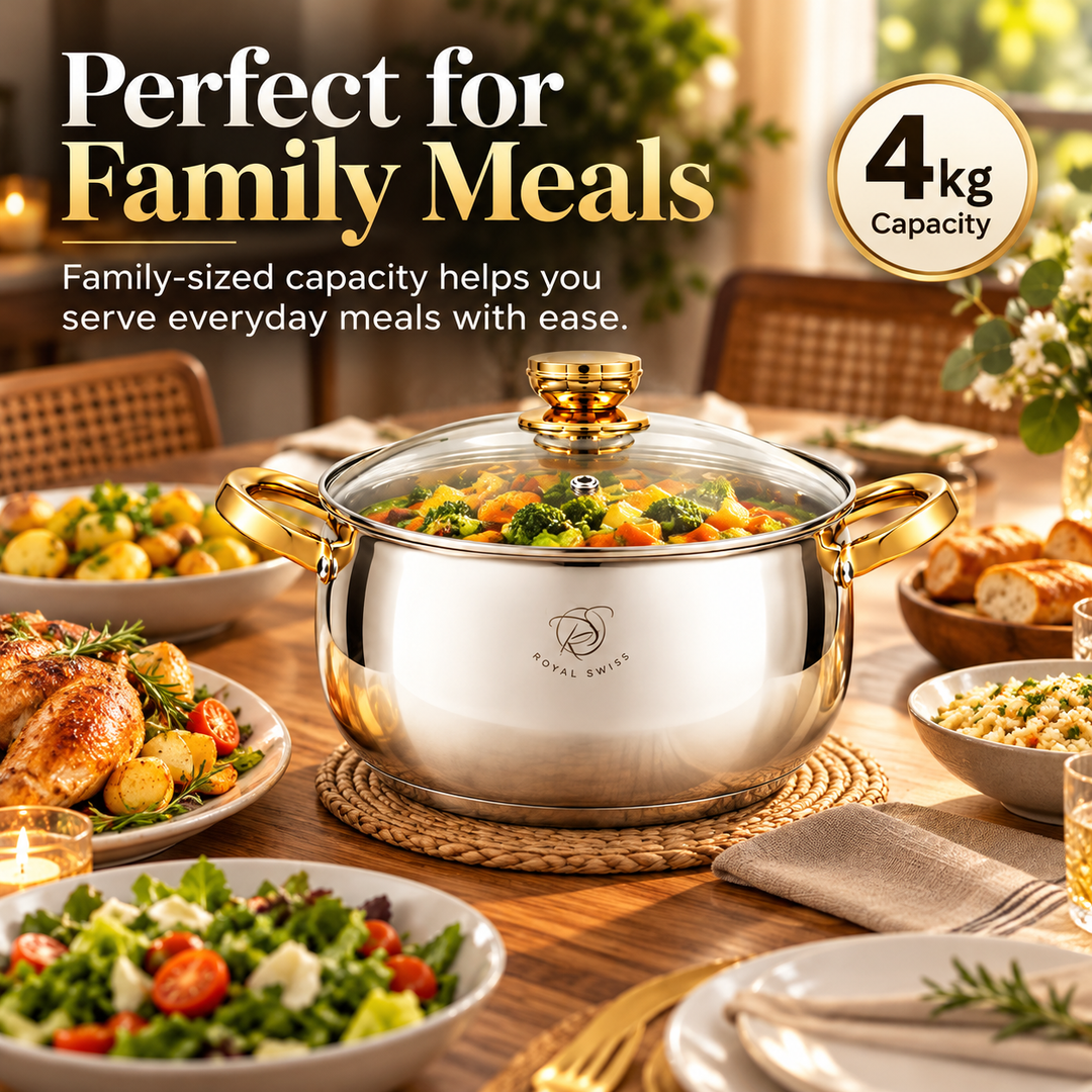 6-Piece Stainless Steel 16/20/24cmCasserole Set – Copper Handles