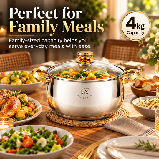 6-Piece Stainless Steel 16/20/24cmCasserole Set – Copper Handles