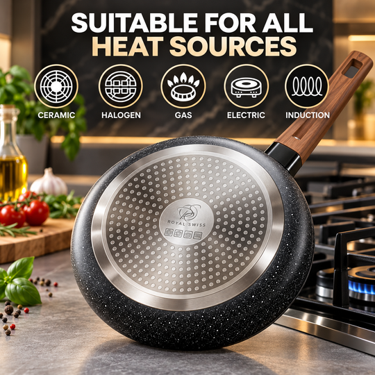 Royal Swiss 3-Piece Frying Pan Set Black feature image 4 