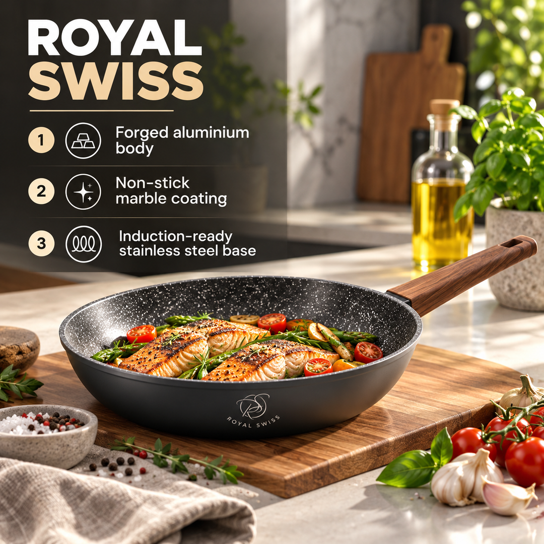 Royal Swiss 3-Piece Frying Pan Set Black feature image 2 