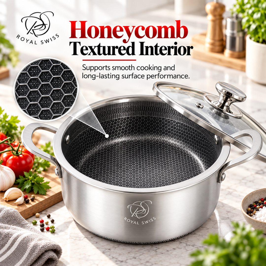 Royal Swiss Stainless Steel Casserole Pot – 20 / 24 / 28 / 32 cm