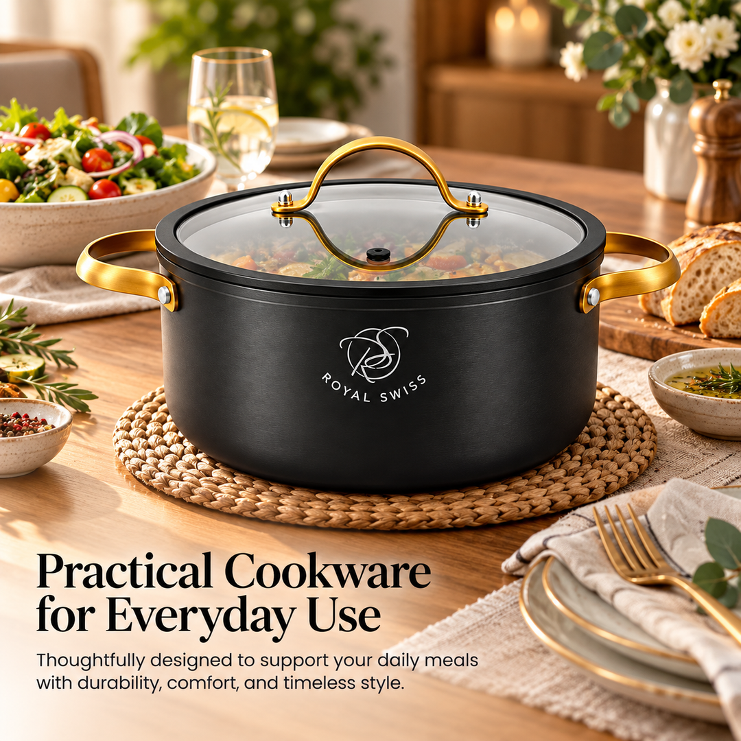 Royal Swiss Black Glory Casserole Pot – 20 / 24 / 28 cm