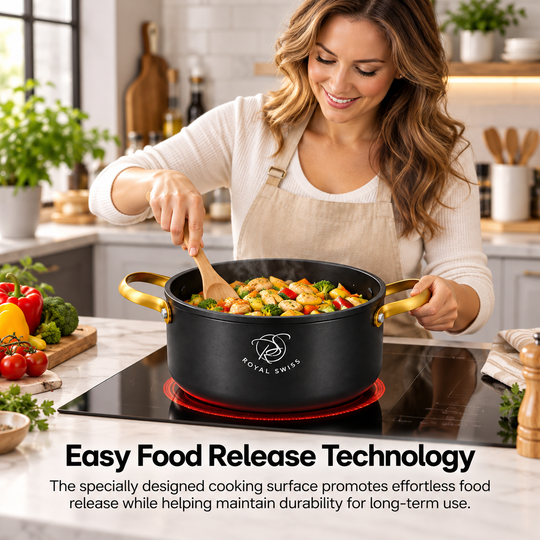 Royal Swiss Black Glory Casserole Pot – 20 / 24 / 28 cm