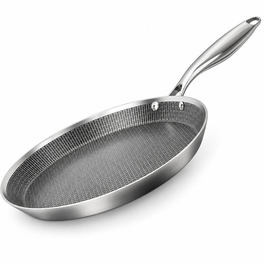 Tri-Ply Stainless Steel Crêpe Pan – 26 / 30 cm – PFAS-Free