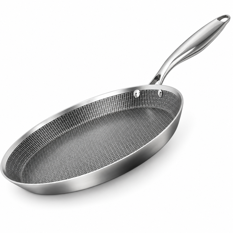 Tri-Ply Stainless Steel Crêpe Pan – 26 / 30 cm – PFAS-Free