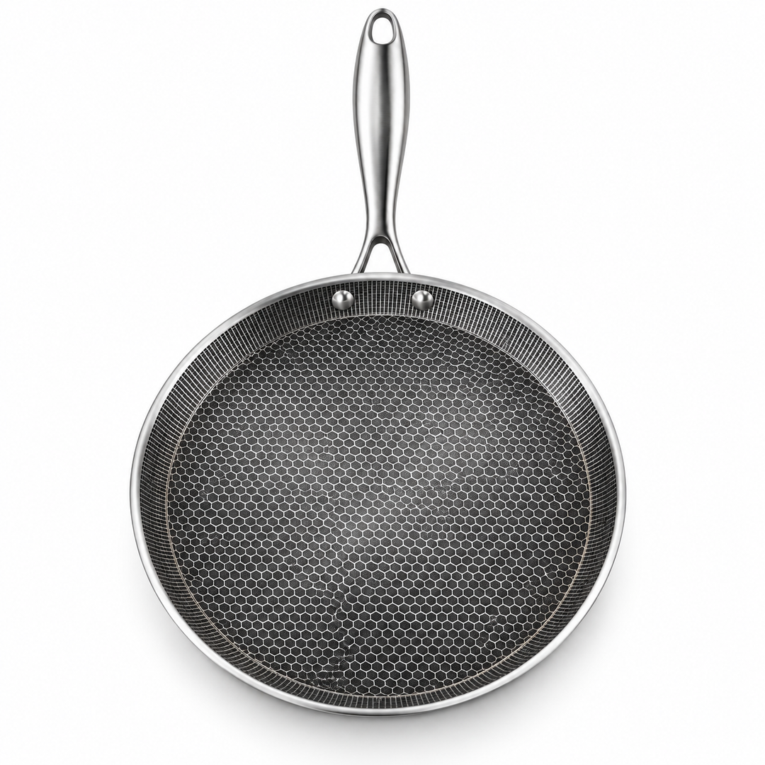 Tri-Ply Stainless Steel Crêpe Pan – 26 / 30 cm – PFAS-Free