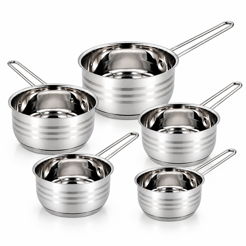 5-Piece Stainless Steel Saucepan Set – 12/14/16/18/20 cm